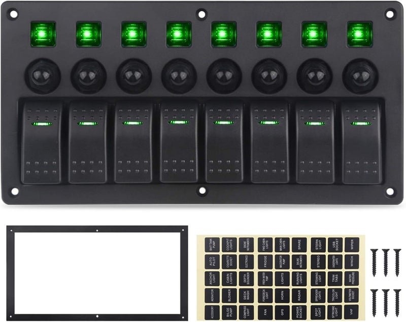 Wivplex 8 Gang Waterproof Switch Panel for Jeep and Marine - Image 1