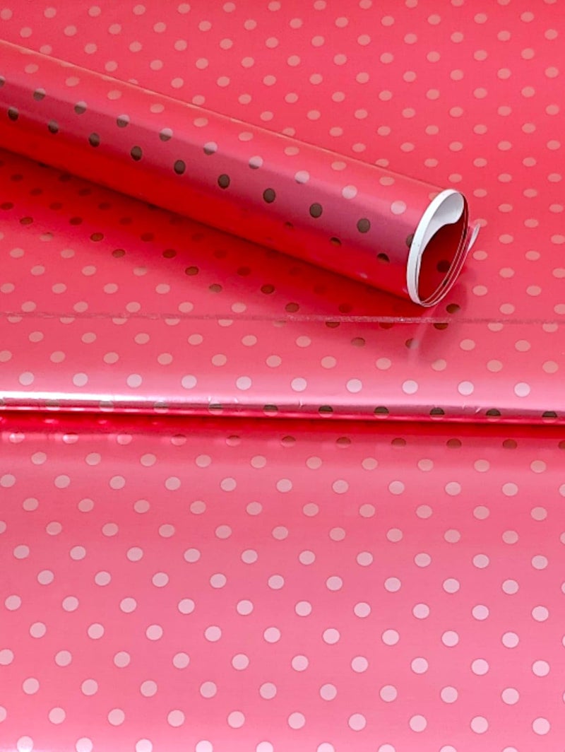 Tera13 TERA 13 Pink Silver Dots Gift Wrapping Paper Sheet, Gift Paper, Gift Wrap Roll, Gift Cover Rapping Paper, Gift Packing Materials, Paper Bag Making Sheets, Large Gift Packing Paper (10pcs) - Image 1