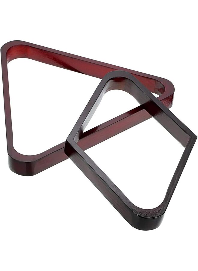 Set of 2 Wooden Billiard Ball Rack Set, Vintage Solid Wood Billiard 8-Ball Triangle Rack & 9-Ball Diamond Rack Table Pool Ball Racks - Image 2