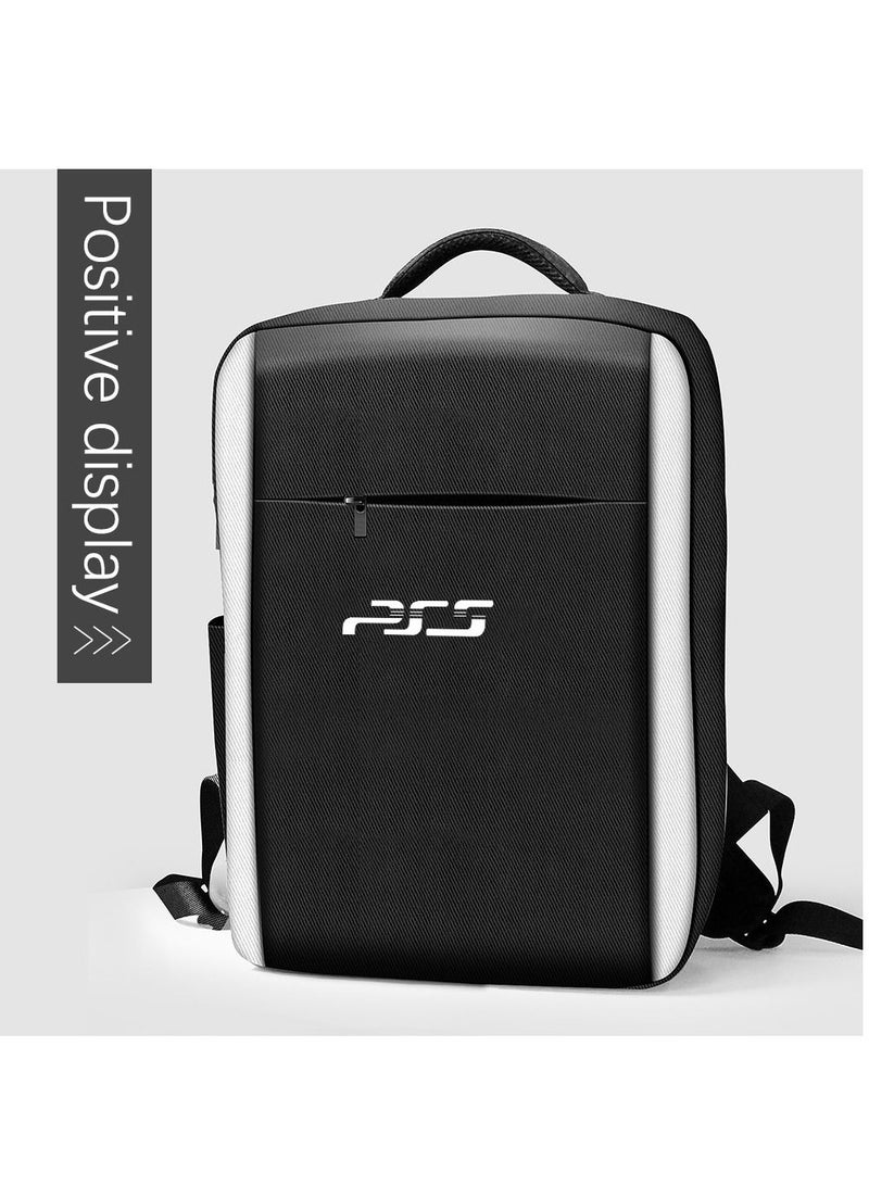 حقيبة حمل واقية لجهاز PS5 بحزام كتف لجهاز PlayStation 5، حقيبة واسعة السعة بتصميم بسيط مثالي لنقل وحدات التحكم والشاشات وسماعات الرأس وغيرها (باللون الأسود). - Image 2
