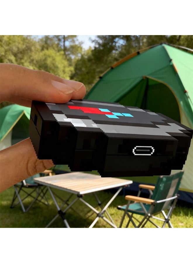 أورجنيزر سلسلة مفاتيح ماين كرافت - بوصلة بيكسل آرت - دعامة آر بي جي قابلة لإعادة الشحن بإضاءة LED للاعبين، لعبة عرض قابلة للتجميع مع وظيفة اللعب التظاهري - Image 4