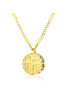 Diamond-embedded Double-sided Fuxi Chain Style Necklace Titanium Steel Non-fading Jewelry Women's Simple Fashion Retro National Fashion Chinese Style