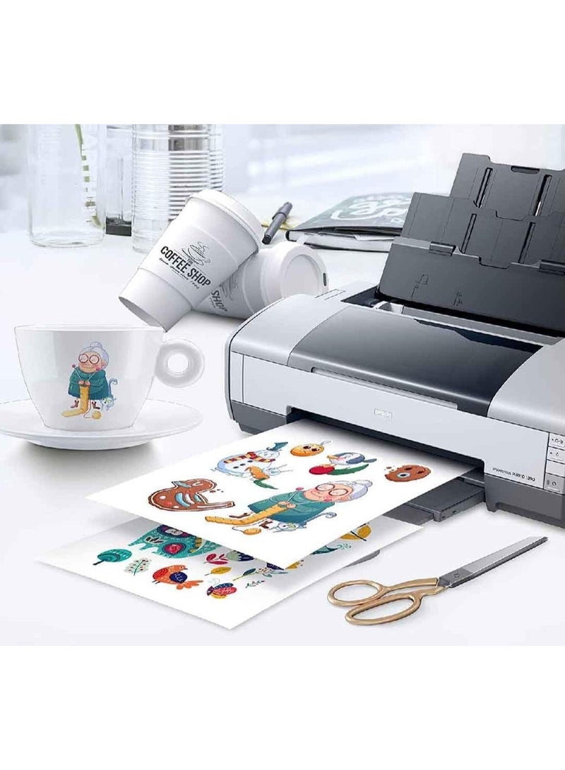 Beone 100 Sheets A4 Adhesive Sticker Paper For Laser Inkjet Printer Matte - Image 2