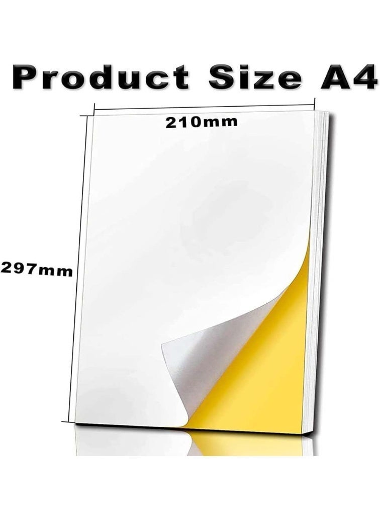Beone 100 Sheets A4 Adhesive Sticker Paper For Laser Inkjet Printer Matte - Image 5