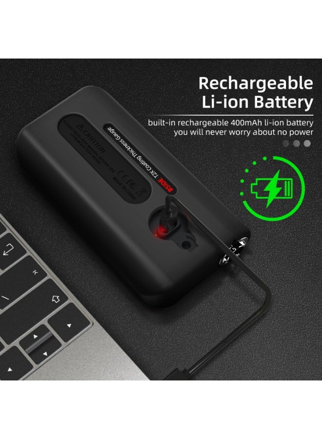 BSIDE T2X Paint Thickness Gauge Coating Thickness Gauge Colour Screen Rechargeable Paint Thickness Gauge Used Car Paint Thickness Tester Paint Depth Gauge Iron, Aluminium and Zinc Coating Thickness Gauge - Image 5