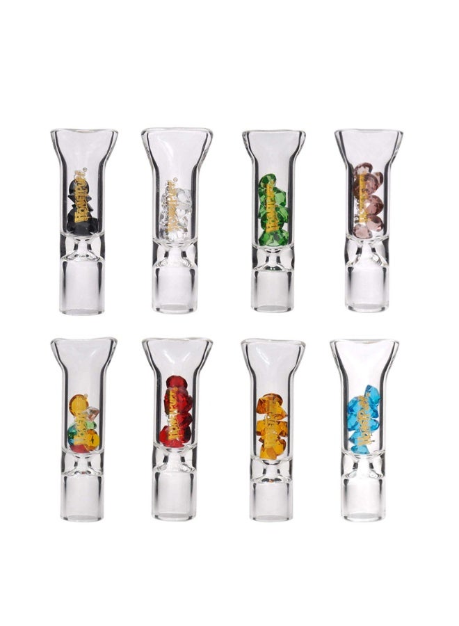 Angmei 5pcs heat-resistant glass straws, reusable, borosilicate glass straws, diamond filter straws (random colors) - Image 1