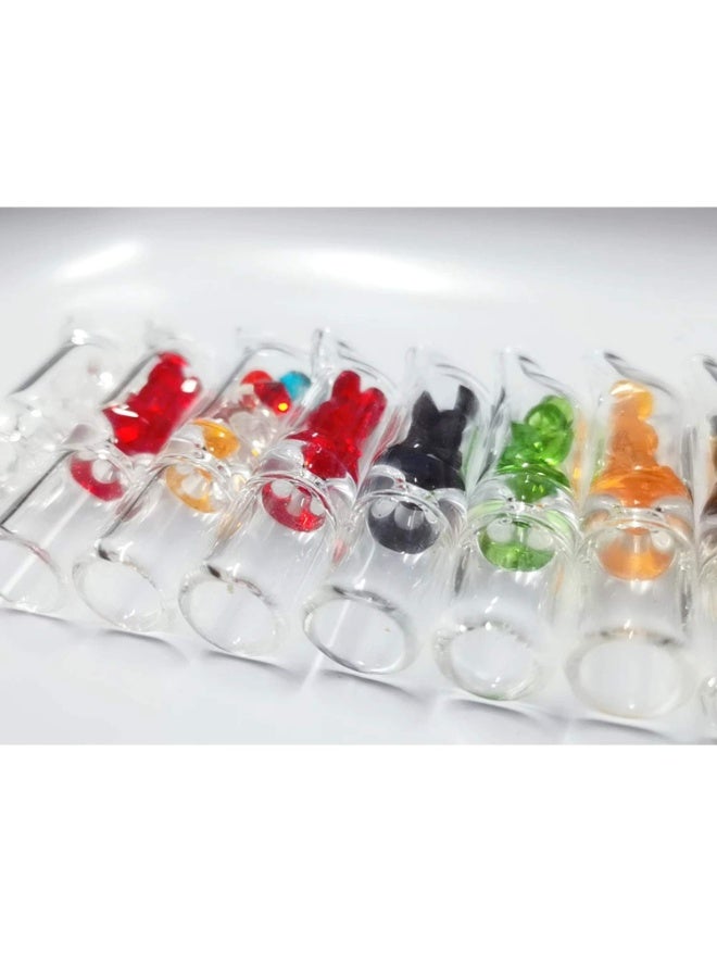 Angmei 5pcs heat-resistant glass straws, reusable, borosilicate glass straws, diamond filter straws (random colors) - Image 3