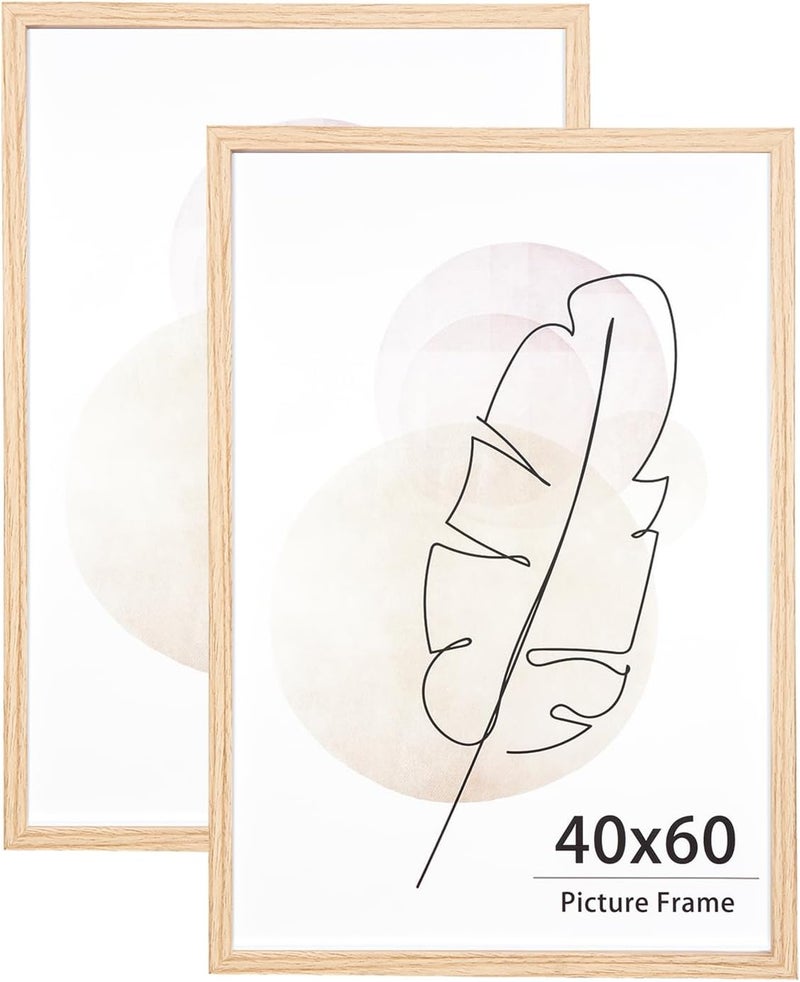 KAIWIN إطار صور 2 x من خشب البلوط للحائط والمكتب 40x60 سم - Image 1