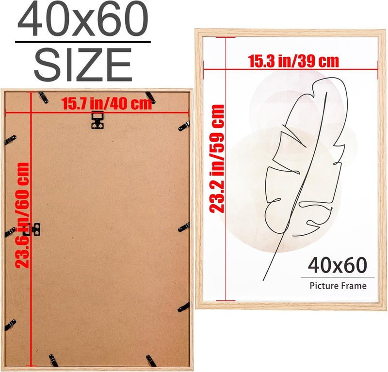 KAIWIN إطار صور 2 x من خشب البلوط للحائط والمكتب 40x60 سم - Image 5