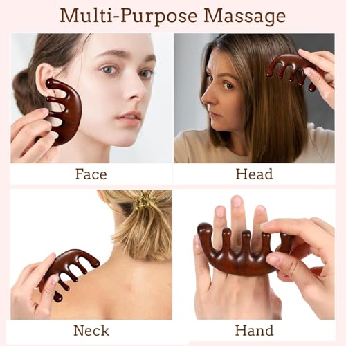 Prplet Wooden Head Massager for Scalp – Relaxing Acupressure Comb for Stress Relief, Hair Growth & Improved Blood Circulation - Image 5