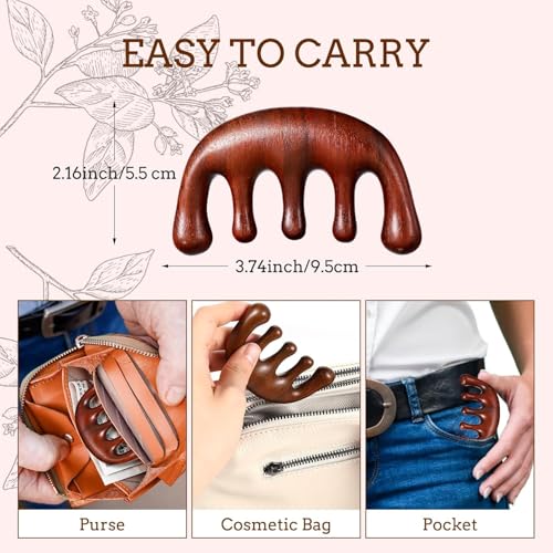 Prplet Wooden Head Massager for Scalp – Relaxing Acupressure Comb for Stress Relief, Hair Growth & Improved Blood Circulation - Image 2