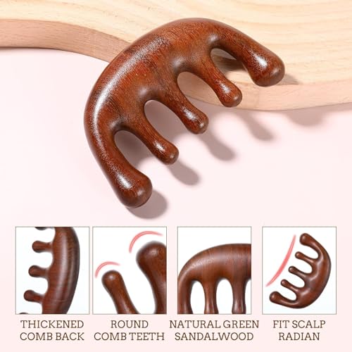Prplet Wooden Head Massager for Scalp – Relaxing Acupressure Comb for Stress Relief, Hair Growth & Improved Blood Circulation - Image 3