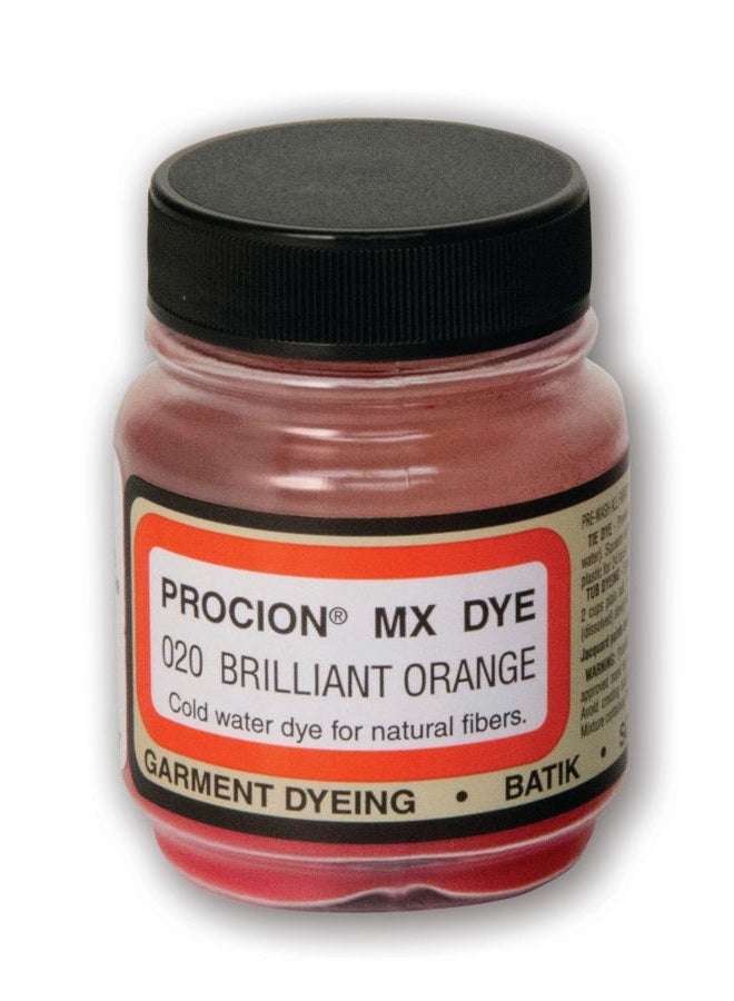 Jacquard Procion Tie Dye Powder Brilliant Orange 2/3oz Jar - Powder Dye for Tie Dye - Permanent & Washfast Powder Tie Dye - Use as Ice Tie Dye Powder, Cold Water Dye for Fabric & Clothing Dye  - Image 1