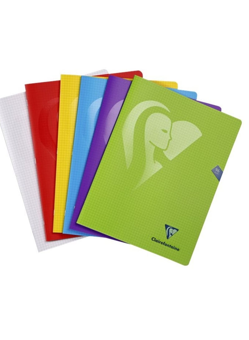 Clairefontaine 1-Piece 24x32cm Size Notebook With 5x5mm Square Lines Assorted Plastic Covers - Image 1
