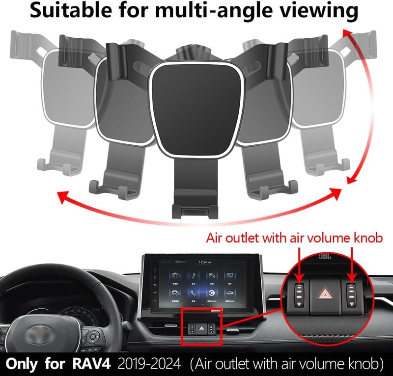 musttrue Car Phone Holder for Toyota RAV4 2019-2024,Hybrid XSE Limited,Prime XSE 2021-2024 Auto Accessories Navigation Bracket Interior Mobile Cell Phone Mount（Not Fit RAV4 LE,XLE,Prime SE） - Image 5