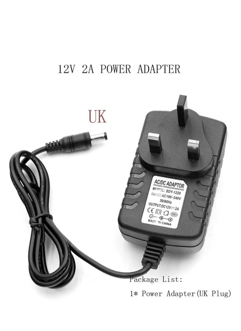 VIUAUAX Universal power adapter AC 100-240v DC 12v 2A supply charger adapter for led light strips cctv camera  - Image 2