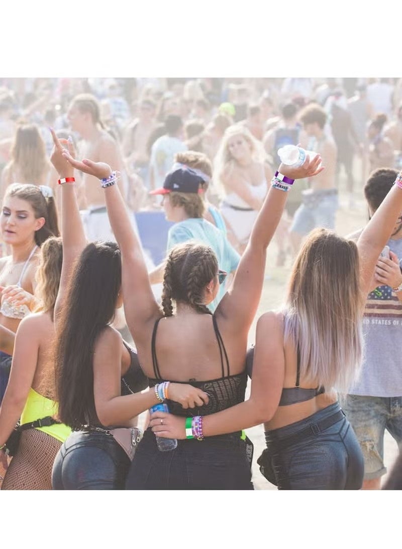أساور ورقية للمناسبات بألوان نيون مقاومة للماء لليد للحفلات والنوادي وخفيفة الوزن وحفلات موسيقية لاصقة، عبوة من 240 قطعة - Image 3