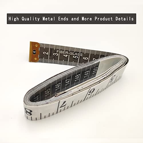 STAMI PLET 3 Pack Soft Measuring Tape for Body ,Double Scale Fabric Craft Tape Measure Sewing Tailor Cloth Flexible Ruler for Weight Loss 60 inch/150cm,White - Image 4