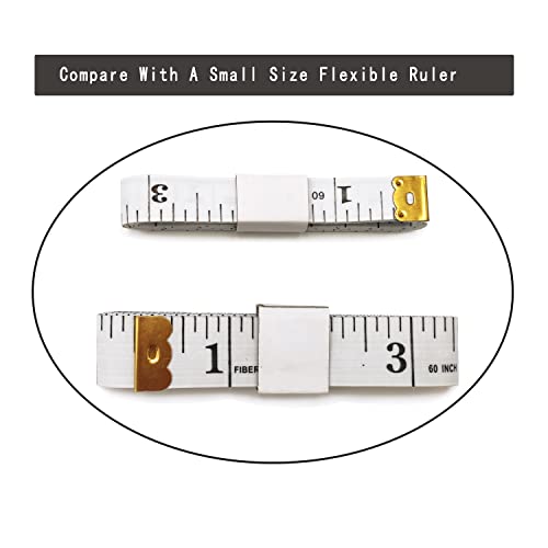 STAMI PLET 3 Pack Soft Measuring Tape for Body ,Double Scale Fabric Craft Tape Measure Sewing Tailor Cloth Flexible Ruler for Weight Loss 60 inch/150cm,White - Image 5