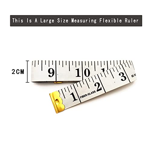 STAMI PLET 3 Pack Soft Measuring Tape for Body ,Double Scale Fabric Craft Tape Measure Sewing Tailor Cloth Flexible Ruler for Weight Loss 60 inch/150cm,White - Image 2