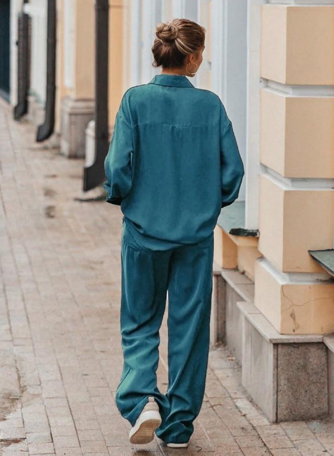 تايك تو طقم منسق من بنطال وبلوزة واسعة - Image 3