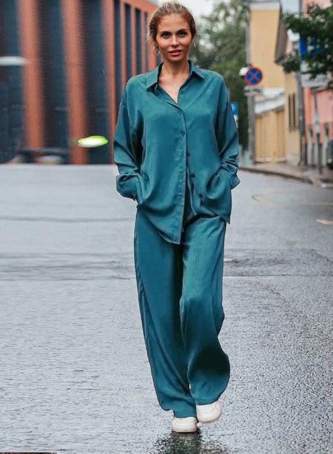 تايك تو طقم منسق من بنطال وبلوزة واسعة - Image 2