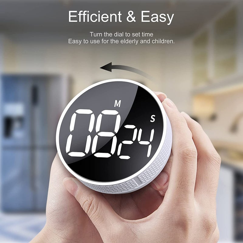 PROXIN Kitchen Timer Magnetic Countdown Timer Volume Adjustable Large LED Display Digital Timer for Food Cooking Study Classroom Fitness One Button Operation for Kids Adults and Elderly - Image 3
