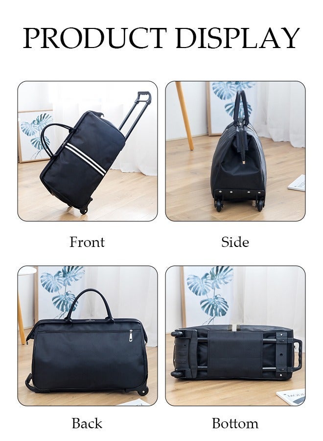 DUNISO 2in1 Suitcase for Men and Women, Large Capacity Handbag with Adjustable Pull Rod Portable Luggage Trolley Travel Bag Multi-pocket Trolley Backpacks for Business Travel - Image 4