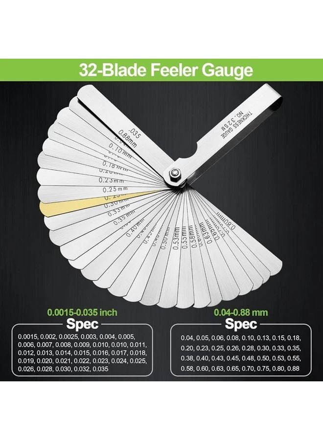 2pcs Gap Measuring Gauge Set 32 Straight 16 Angled Gauges Metric Imperial - Image 5
