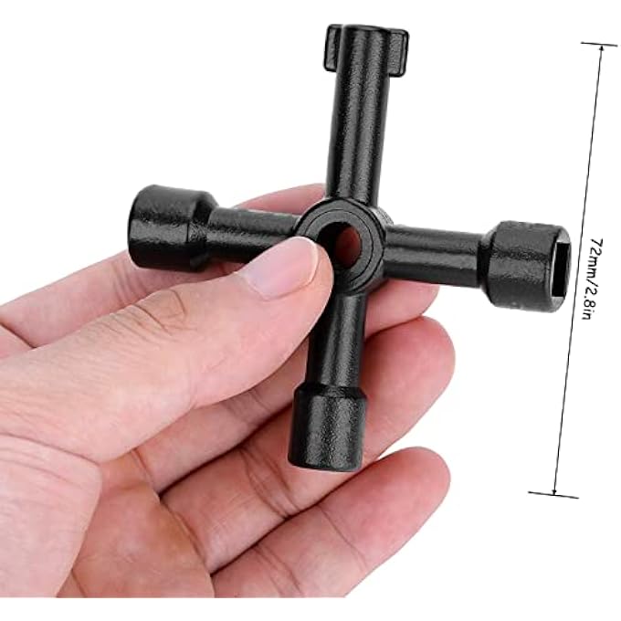 4-WAY MULTI-FUNCTIONAL UTILITIES ZINC ALLOY KEY RADIATOR KEY BLEED TRIANGLE/SQUARE UNIVERSAL CROSS TRIANGLE KEY FOR TRAIN ELEVATOR CABINET VALVE OPENING - Image 3