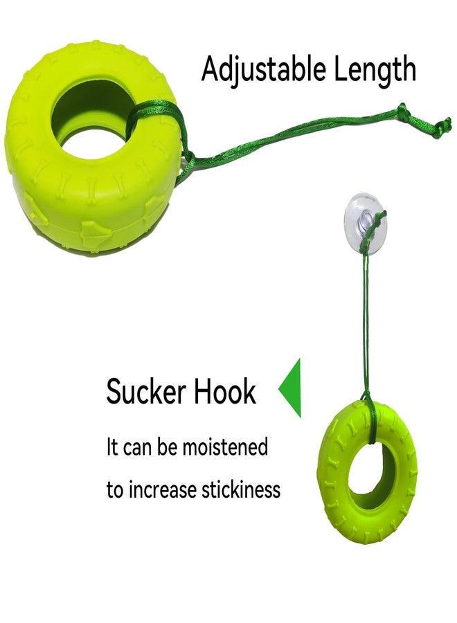JSLZF 2PCS Tree Frog Habitat Frog Tank Accessories Terrarium Decor Frog Climbing Swing with Suction Cup Hook Green Rubber Climbing Toy for Frogs - Image 5