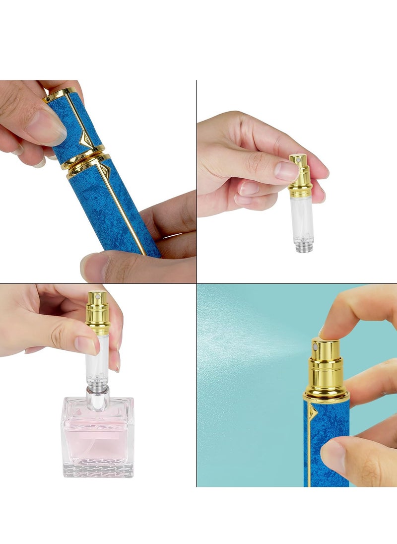 Generic - Perfume Bottles Empty Refill, Perfume Atomizer, Refillable Portable Mini Perfume Atomizer, Perfume Spray bottle Atomizer for Travel, Leaking Proof, Luxury Leather, 5ml ( Blue ) - Image 1