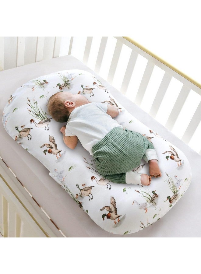 LifeTree Muslin Baby Lounger Cover Neutral, Newborn Slipcover Lounger Cover for Boys Girls Infant, Soft 70% Viscose from Bamboo and 30% Cotton, Cover Only, MallardDuck Pattern - Image 4