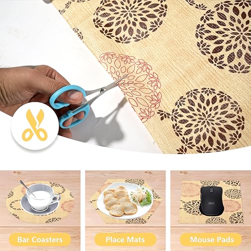 Kuber Industries Shelf Mat | Rangoli Print Shelf Liner | Placemat for Kitchen | Desk Mat | PVC Non-Slip Drawer Sheets| Kitchen Cabinet Shelf Liner | 10 Meter | Beige - Image 4