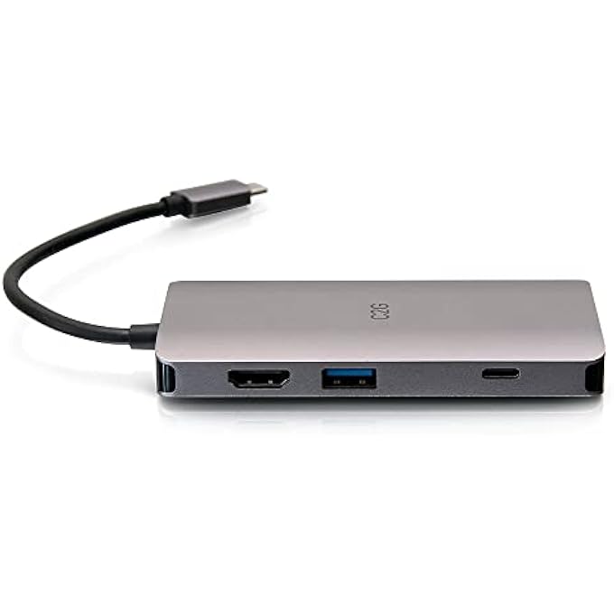 C2G محطة إرساء ميني 8 في 1 USB C مع HDMI، 2X USB-A، إيثرنت، قارئ بطاقة SD، وشحن USB-C، قدرة طاقة تصل إلى 100 واط، دقة 4K @ 30HZ - Image 2