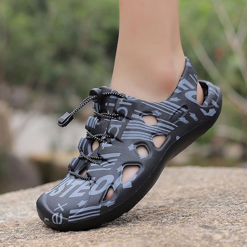 2023 Summer New Fashion Outdoor Breathable Driving Sandals Men's Hole Shoes Distinctive Casual Wading Shoes - Image 5