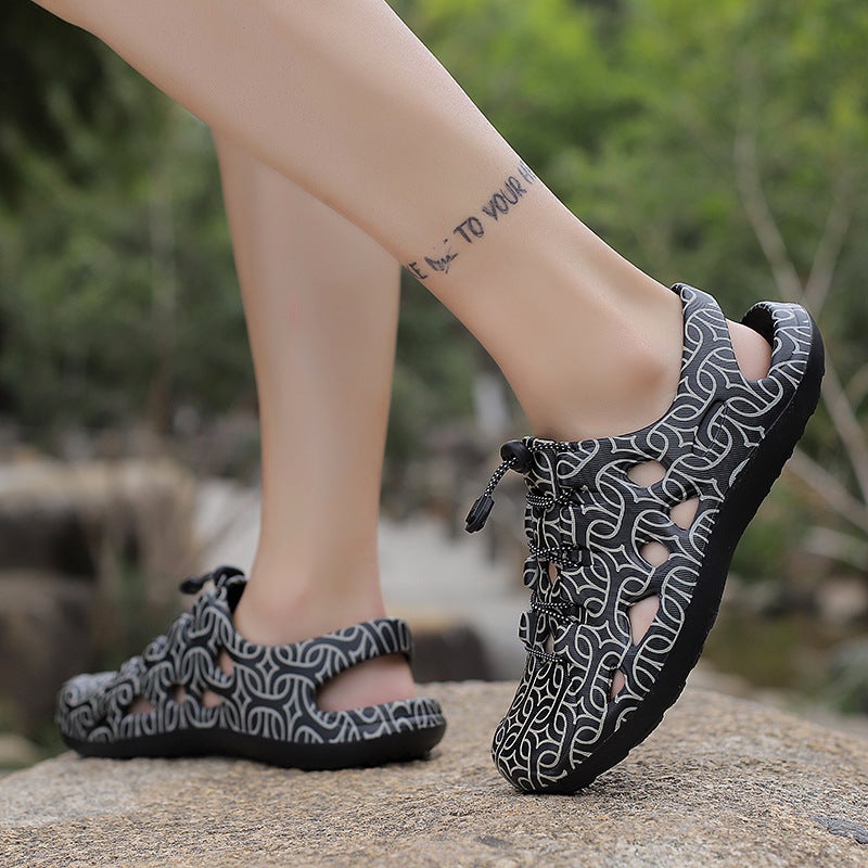 2023 Summer New Fashion Outdoor Breathable Driving Sandals Men's Hole Shoes Distinctive Casual Wading Shoes - Image 3