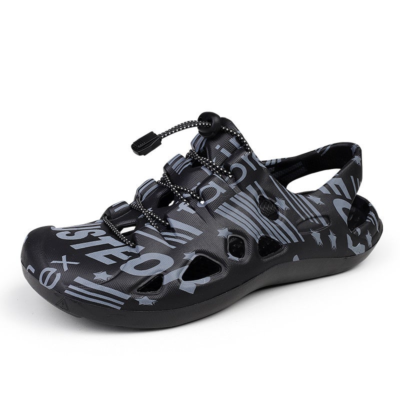 2023 Summer New Fashion Outdoor Breathable Driving Sandals Men's Hole Shoes Distinctive Casual Wading Shoes - Image 1