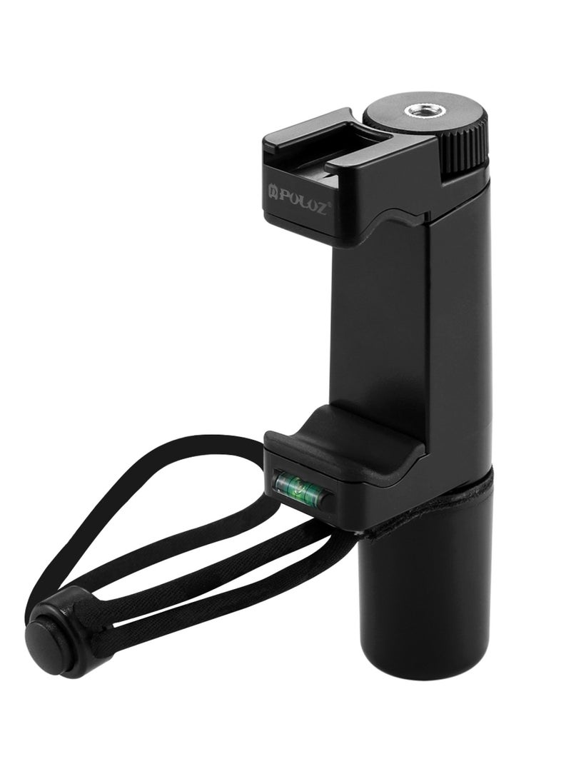 بولوز مثبت هاتف محمول للتصوير ومدونات الفيديو والبث المباشر، مقبض يدوي وحامل سيلفي، مثبت مزوّد بقاعدة ثلاثية من ABS وحامل محول مع قاعدة حذاء بارد وحزام معصم، مناسب لتيك توك ويوتيوب ومدونات الفيديو، متوافق مع آيفون وأندرويد. - Image 2