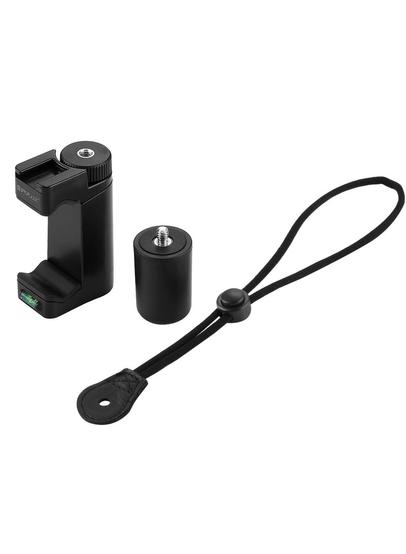 بولوز مثبت هاتف محمول للتصوير ومدونات الفيديو والبث المباشر، مقبض يدوي وحامل سيلفي، مثبت مزوّد بقاعدة ثلاثية من ABS وحامل محول مع قاعدة حذاء بارد وحزام معصم، مناسب لتيك توك ويوتيوب ومدونات الفيديو، متوافق مع آيفون وأندرويد. - Image 3