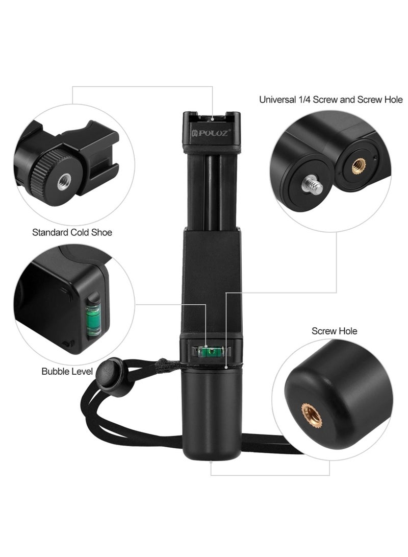 بولوز مثبت هاتف محمول للتصوير ومدونات الفيديو والبث المباشر، مقبض يدوي وحامل سيلفي، مثبت مزوّد بقاعدة ثلاثية من ABS وحامل محول مع قاعدة حذاء بارد وحزام معصم، مناسب لتيك توك ويوتيوب ومدونات الفيديو، متوافق مع آيفون وأندرويد. - Image 4