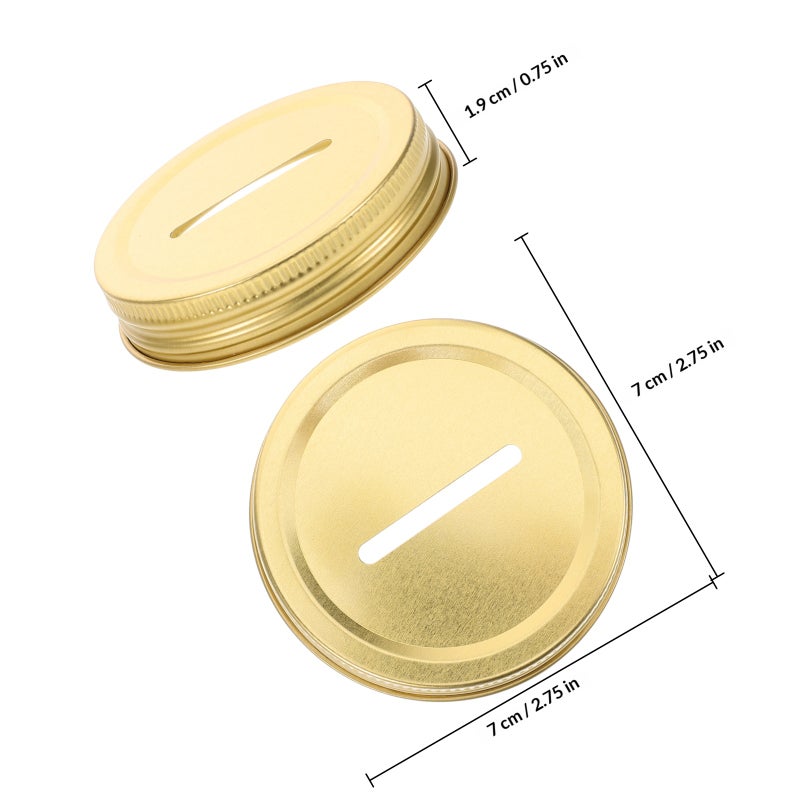 12pcs Slot Bank Lids for 70mm Regular Mouth Jars Banks Metal Slot Lid Money Saving Jars Lid for Jars Canning Jars - Image 2