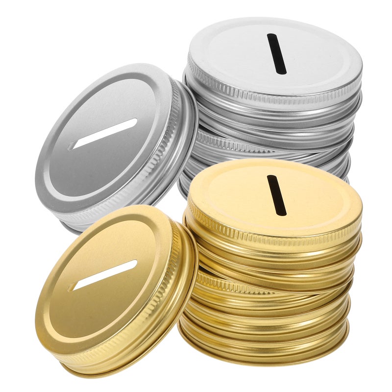 12pcs Slot Bank Lids for 70mm Regular Mouth Jars Banks Metal Slot Lid Money Saving Jars Lid for Jars Canning Jars - Image 5