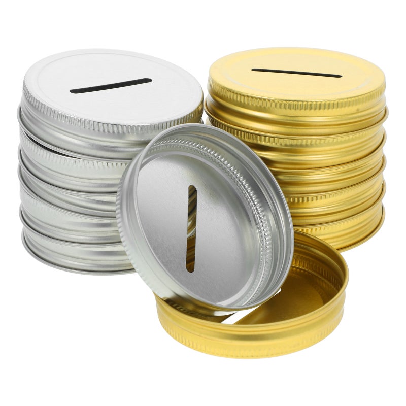12pcs Slot Bank Lids for 70mm Regular Mouth Jars Banks Metal Slot Lid Money Saving Jars Lid for Jars Canning Jars - Image 4