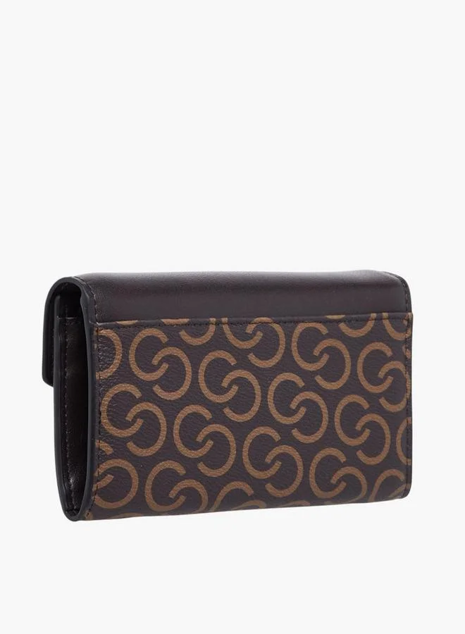 سيليست محفظة بطبعة شعار بحزام إغلاق بزر