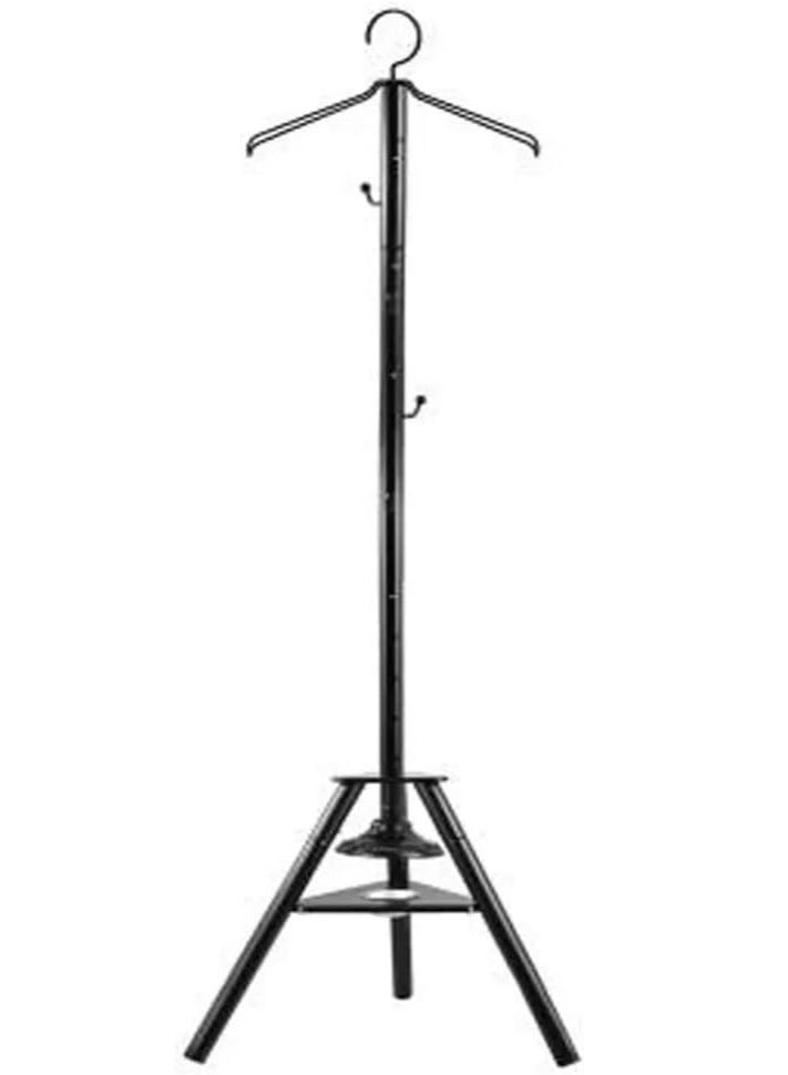Multifunctional Metal Coat Rack with Bukhoor Burner – Freestanding Hanger Stand for Clothes, Hats & Bags – Aromatic Incense Diffuser & Organizer (Black)  - Image 1