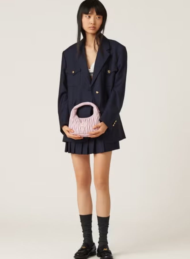 MIU MIU Wander Matelassé Nappa Leather Hobo Bag, Women's Tote Bag, Womens Cross-Body Bag, Women's Hand Bag, Women's Shoulder Bag, Women's Travel Bag, Alabaster Pink - Image 2