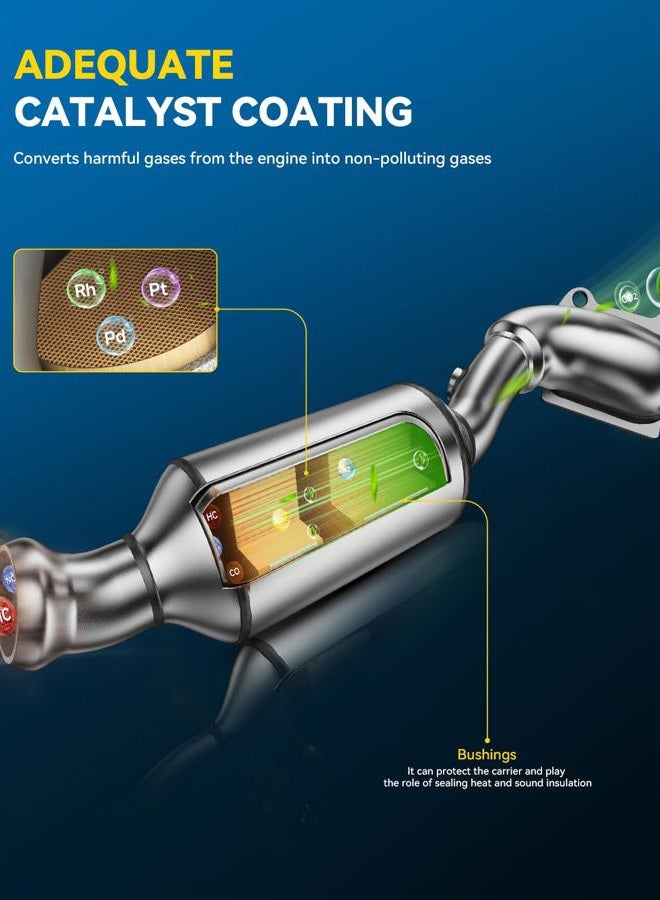 PHILTOP Catalytic Converter High Flow for 2003-2020 G37, G35, 350Z, Q50, FX35, 370Z, M35, QX50, EX35, M37, QX70, Q70, Q60, Q70L, Q40, FX37, EX37, 3.5/3.7L Catalyst Converter EPA Compliant - Image 3
