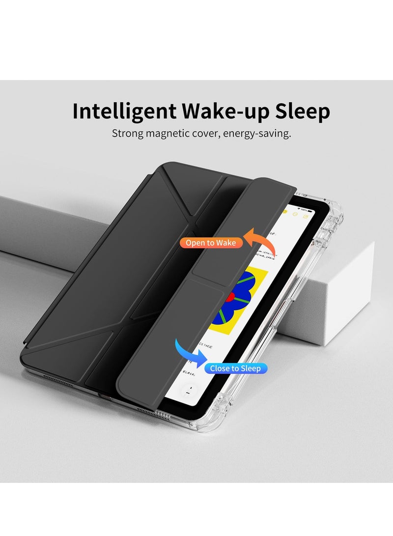عام iPad Pro 2024 7th M4 13-Inch，  Triple Fold Y-shaped Design With Multiple Angles, Leather Tablet Cover With Pen Slot, Automatic Wake-up/sleep, Black - Image 5