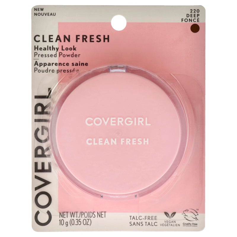 COVERGIRL Clean Fresh Pressed Powder, Deep, 0.35 Ounce, 220 Deep (99350052598) - Image 1